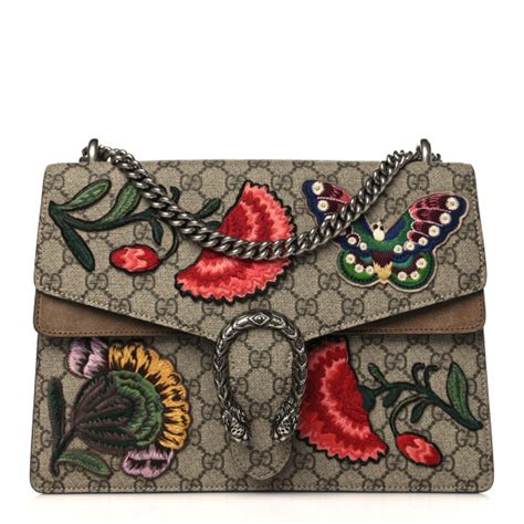 GUCCI GG Supreme Monogram Embroidered Carnation Medium 